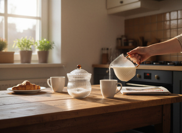 MLECZNIK CUKIERNICZKA ZESTAW CUKIERNICA POJEMNIK NA CUKIER DZBANUSZEK MLEKO