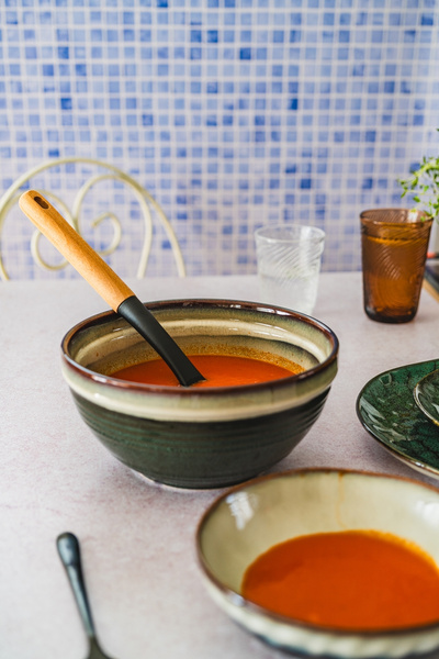 MISKA CERAMICZNA SAŁATKOWA DUŻA 2L OMBRE 22 CM MISA DO ZUPY RAMEN NA OWOCE