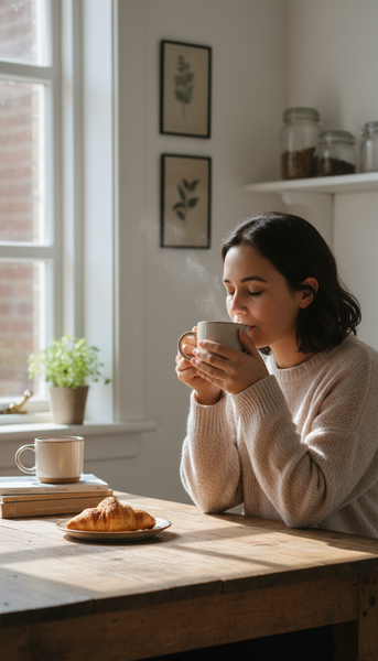 KUBKI DO KAWY HERBATY KUBEK ZESTAW 6 SZT BEŻOWO SZARE 350 ML Ø 9,5 CM
