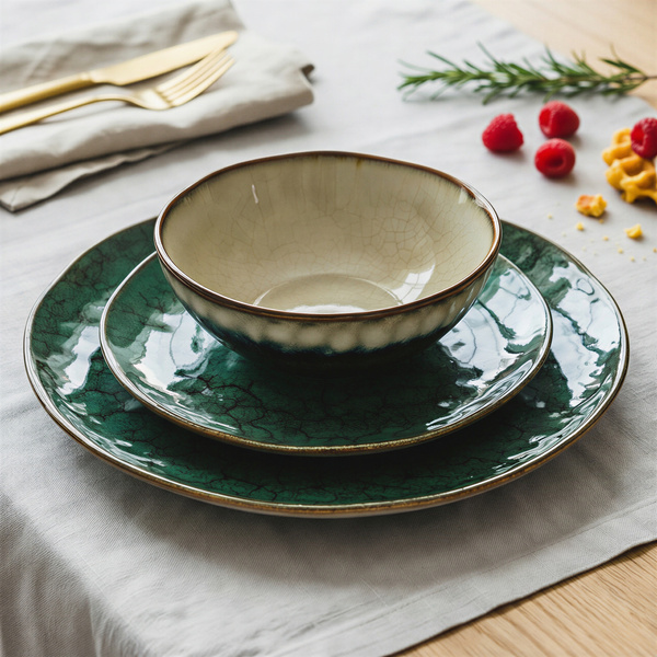 SERWIS OBIADOWY KOMPLET TALERZY 18EL. ZASTAWA OBIADOWA ZESTAW NA 6 OSÓB