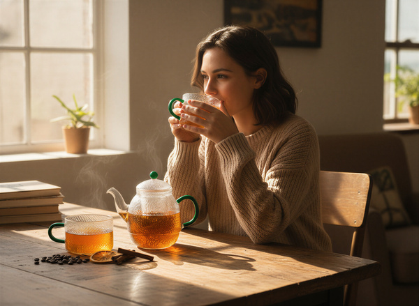 CZAJNIK DZBANEK Z ZAPARZACZEM 0,5L Z FILIŻANA 250ml ZESTAW DO HERBATY SZKŁO