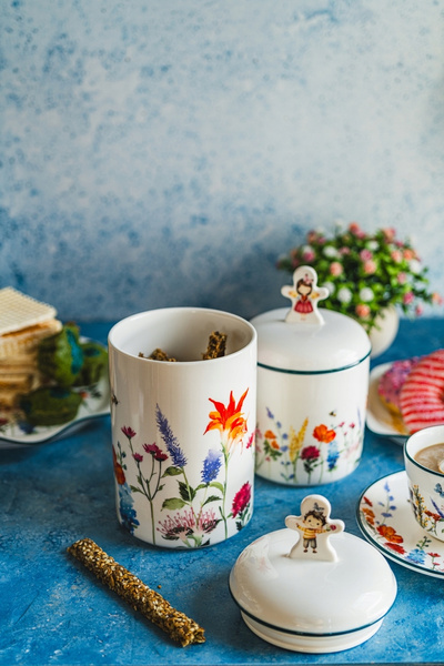 POJEMNIK ceramiczny SŁOIK do przechowywania PAN KWIATEK 1,25L