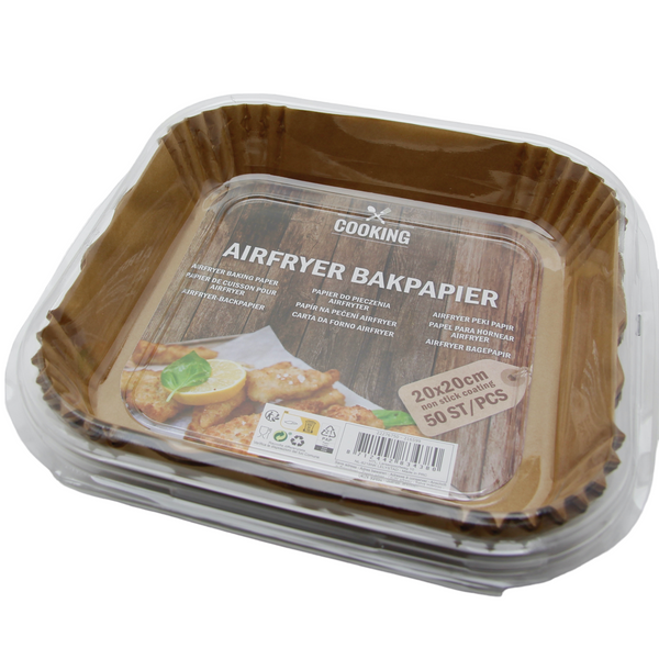 WKŁADKI DO PIECZENIA W FRYTKOWNICY BEZTŁUSZCZOWEJ PAPIEROWE FOREMKI 50 SZT