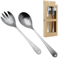 ŁYŻKI DŁUGIE SZTUĆCE DO SAŁAT SAŁATEK WIDELEC ŁYŻKA ZESTAW 2SZT SREBRNE