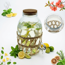 SŁÓJ Z KRANIKIEM SŁOIK SZKLANY DO WODY LEMONIADY  5.5L