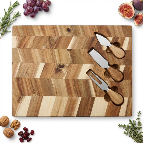 DESKA DREWNIANA TALERZ AKACJA DO SERWOWANIA SERA DAŃ PRZEKĄSEK DO KROJENIA