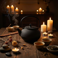 CZAJNIK ŻELIWNY IMBRYK 1.8L DUŻY CZARNY DO HERBATY + ZAPARZACZ STALOWY