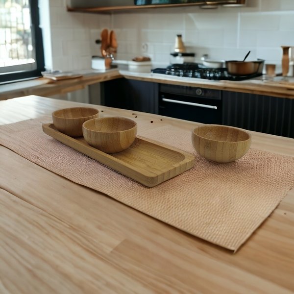 MISECZKI POJEMNIKI DO SOSU DIPÓW ORZECHÓW PRZEKĄSEK ZESTAW 3 szt. BAMBUSOWE