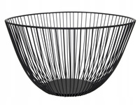 KOSZYK na owoce warzywa METALOWY druciany 26,5 cm okrągły CZARNY misa LOFT