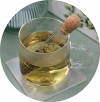 KUBEK szklany 300ml z zaparzaczem TUBA FIOLKA zestaw do ziół herbaty