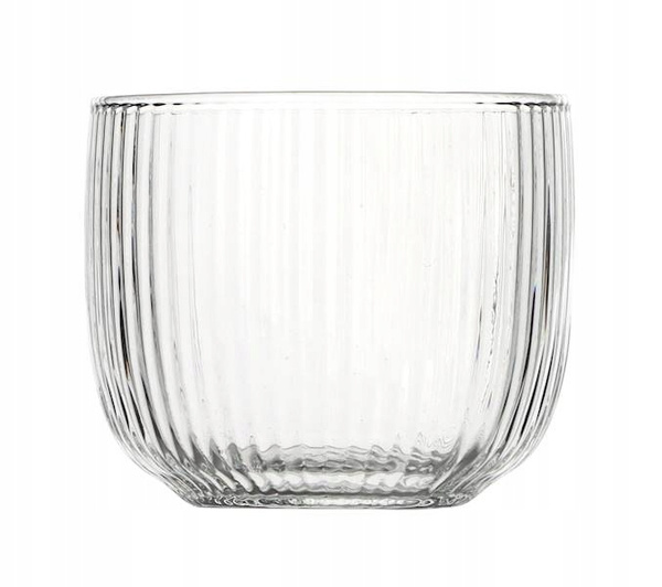 ŻAROODPORNY KUBEK ryflowany bez ucha SZKLANKA JUSTINE do gorącego 250 ml