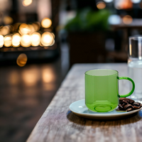 SZKLANKA SZKLANA KUBEK DO KAWY I HERBATY 310 ml. 8,7 cm ZIELONA