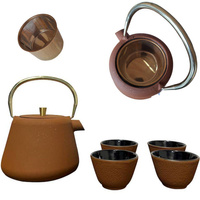 CZAJNIK IMBRYK ŻELIWNY 1L ZAPARZACZ SITKO STAL DO HERBATY +4 CZARKI ŻELIWNE