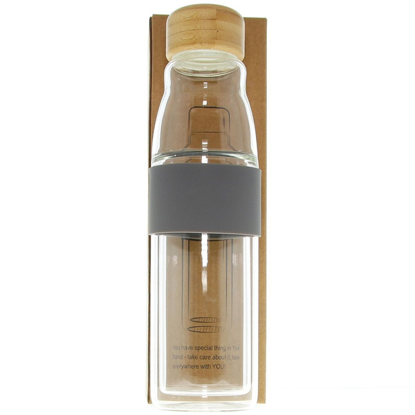 BIDON BUTELKA TERMICZNA SZKLANA EKO 450 ml KUBEK