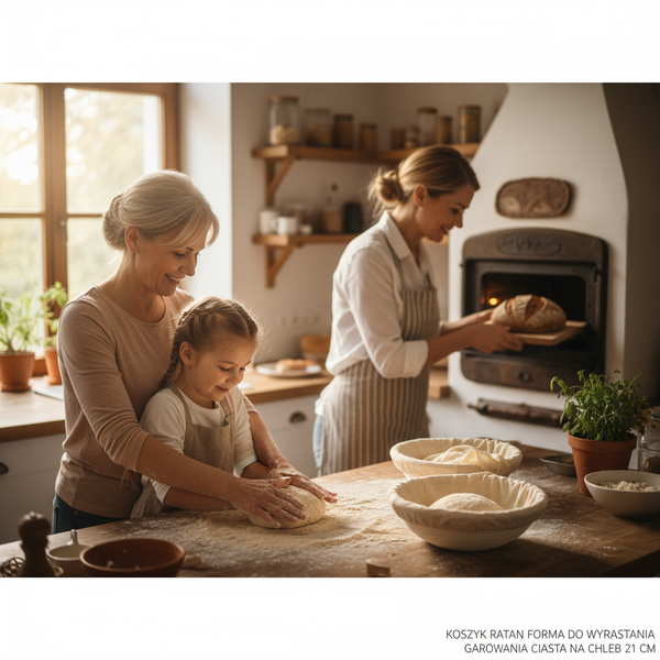 KOSZYK RATAN FORMA DO WYRASTANIA CIASTA NA CHLEB 21 CM + WOREK