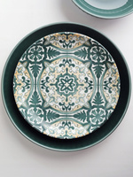 Ceramiczny TALERZ obiadowy DUŻY płytki 26cm linia MOSAIQUE OLIVE bez wzoru