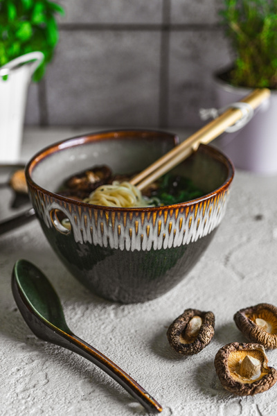 ŁYŻKA CERAMICZNA DO RAMEN ZUPY OBIADU 16 CM KOLOROWA OMBRES JAPOŃSKA