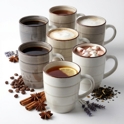 KUBKI CERAMICZNE KUBEK DO KAWY HERBATY ZESTAW 6