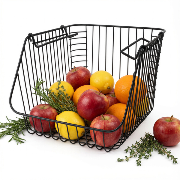 KOSZYK METALOWY PIĘTROWY CZARNY NA WARZYWA OWOCE