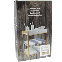REGAŁ PÓŁKA BAMBUSOWA SZAFKA ŁAZIENKOWA 50x40x30cm