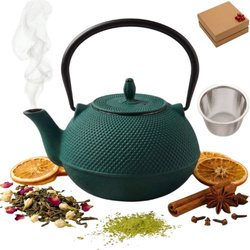 CZAJNIK ŻELIWNY IMBRYK 1.8L DUŻY ZIELONY DO HERBATY + ZAPARZACZ STALOWY