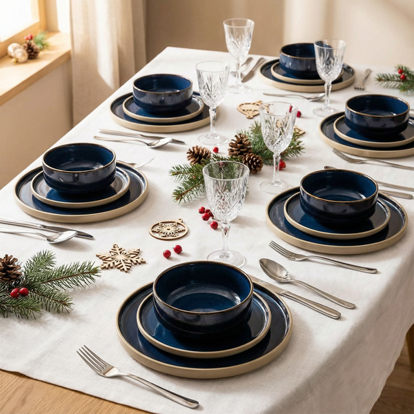 SERWIS OBIADOWY KOMPLET TALERZY 18EL. ZASTAWA OBIADOWA ZESTAW NA 6 OSÓB