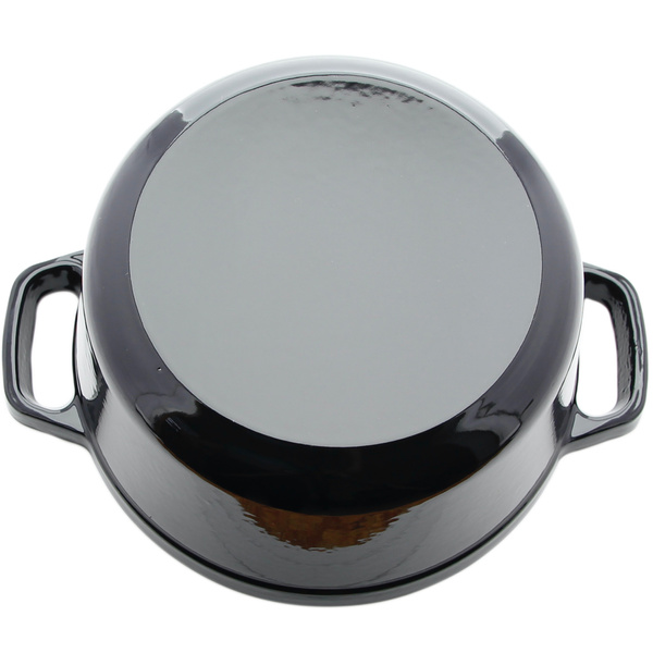 GARNEK ŻELIWNY 4.5L GAR SOLIDNY EMALIOWANY Z POKRYWKĄ CZARNY RONDELEK