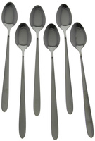 ŁYŻECZKI CZARNE ZESTAW DO KAWY ŁATTE DŁUGIE 6 szt