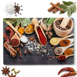 DESKA KUCHENNA SZKLANA 20X30 CM Z PODKLEJONYM WZOREM NA NÓŻKACH