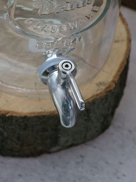 KRANIK STALOWY KRAN DO SŁOJA KARAFKI + USZCZELKA