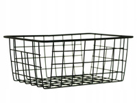 KOSZYK METALOWY CZARNY DRUCIANY NA OWOCE OZDOBNY