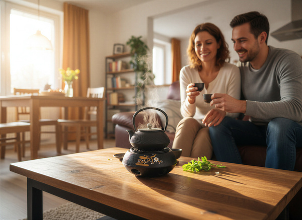 PODGRZEWACZ ŻELIWNY Ø 14,7 CM CZARNY DO UTRZYMANIA TEMPERATURY CZAJNIKA