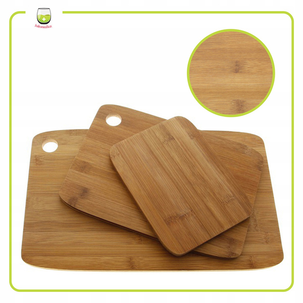 DESKI DO KROJENIA DREWNIANE BAMBUSOWE ZESTAW 3 szt