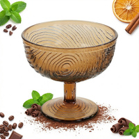 PUCHAREK 300ML SZKLANY NA LODY DESER SALATERKA DO DESERÓW glass BROWN