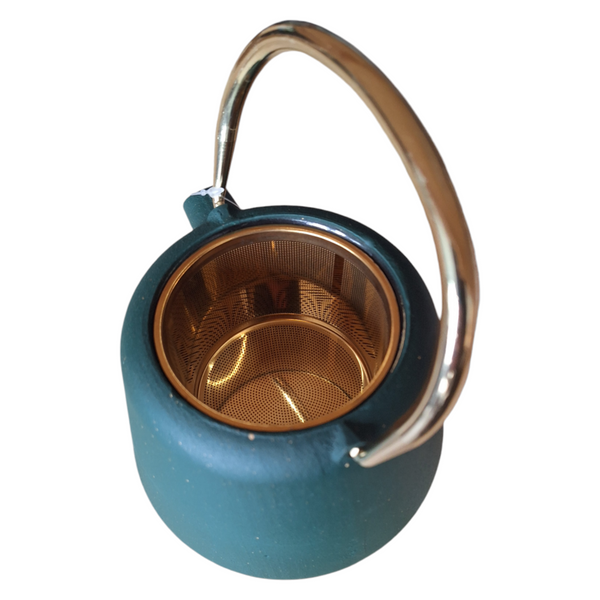 CZAJNIK IMBRYK ŻELIWNY 1L ZAPARZACZ SITKO STALOWE DO HERBATY +4 CZARKI