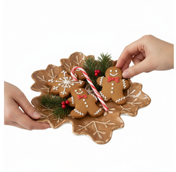 PATERA TALERZ ŚWIĄTECZNY DO PIERNIKÓW I SERWOWANIA DAŃ  21×16 CM CERAMIKA