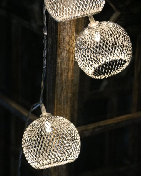 LEDOWE LAMPKI KULE LED 10 DIOD COTTON METALOWE