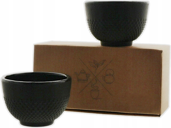 CZARKI ŻELIWNE 2 SZT ZESTAW ŻELIWNY DO HERBATY