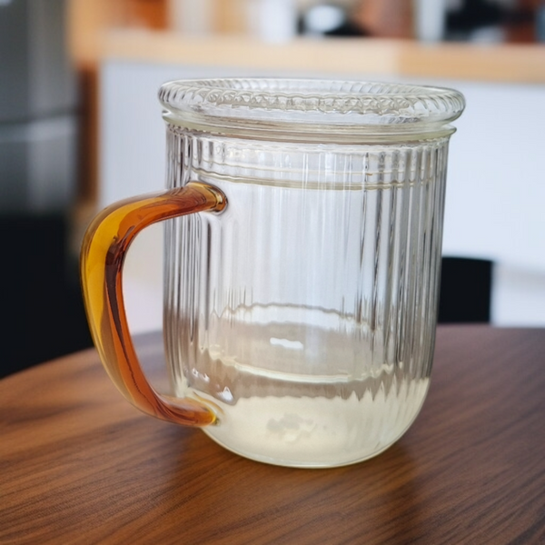 SZKLANKA KUBEK TERMICZNY 0,4L ZAPARZACZ SZKLANY DO PARZENIA HERBATY I ZIÓŁ