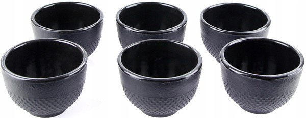 CZARKI ŻELIWNE 6 SZT ZESTAW ŻELIWNY DO HERBATY