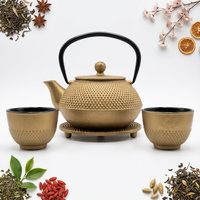 CZAJNIK IMBRYK ŻELIWNY 0,8L ZAPARZACZ SITKO DO HERBATY +2 CZARKI +PODKŁADKA