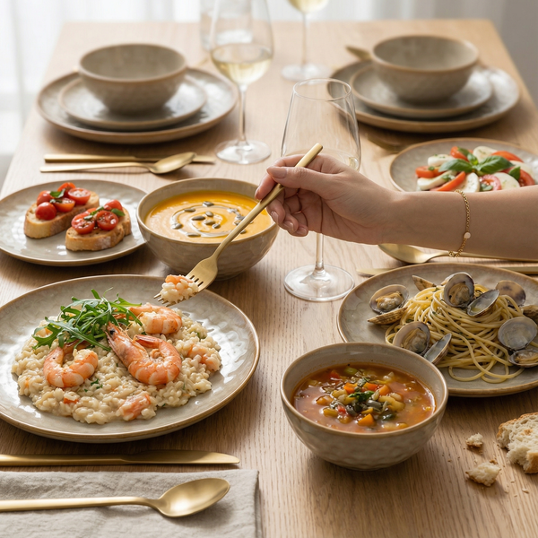 SERWIS OBIADOWY KOMPLET TALERZY 18EL. ZASTAWA OBIADOWA ZESTAW NA 6 OSÓB