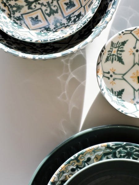 Ceramiczny TALERZ głęboki DO ZUPY 18cm linia MOSAIQUE OLIVE bez wzoru