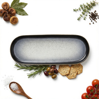 TALERZ CERAMIKA 40 CM LUNA LINE OWALNY DUŻY DO SERWOWANIA