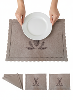 FILCOWA PODKŁADKA ŚWIĄTECZNA POD TALERZE BEŻOWA 30×40 CM DO DEKORACJI