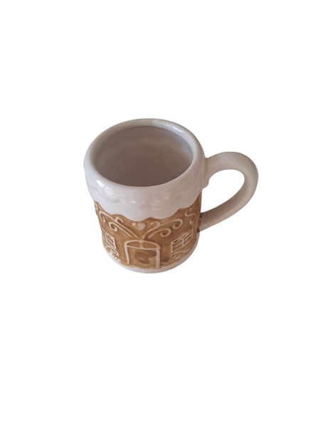 KUBEK DO GORĄCEJ CZEKOLADY BIAŁY 400 ML BŁYSZCZĄCY DO PICIA ZMYWARKA 10×9,5