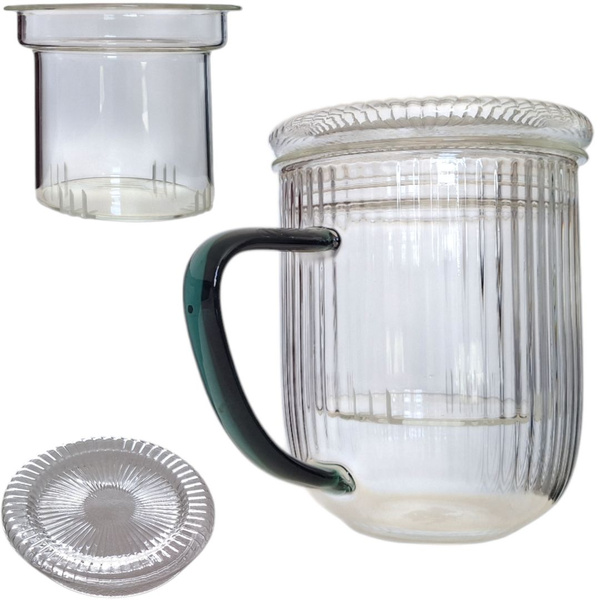 SZKLANKA KUBEK TERMICZNY 0,4L ZAPARZACZ SZKLANY DO PARZENIA HERBATY I ZIÓŁ