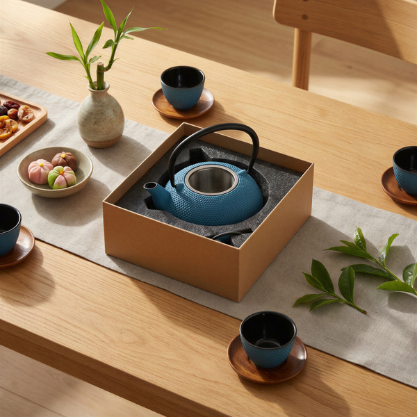 CZAJNIK ŻELIWNY IMBRYK 1.8L DUŻY TURKUSOWY DO HERBATY + ZAPARZACZ STALOWY