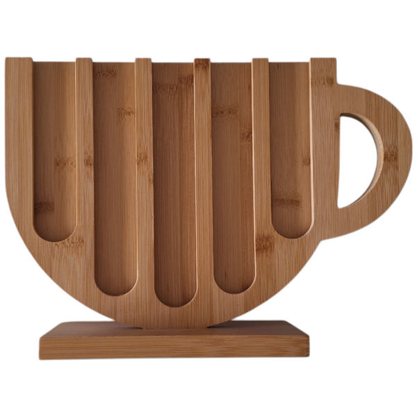STOJAK NA 24 KAPSUŁKI DO KAWY NESPRESSO BAMBUSOWY STOJACZEK 5 RZĘDÓW