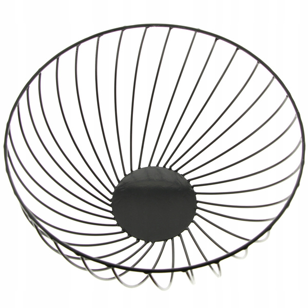 KOSZYK METALOWY CZARNY DRUCIANY NA OWOCE OZDOBNY